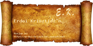 Erdei Krisztián névjegykártya